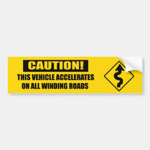 Autocollant De Voiture Jaune de précaution de courbe