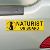 Autocollant De Voiture Jaune, Naturiste à bord (En voiture)