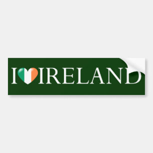 Autocollant De Voiture "J'autocollant aime Irlande"