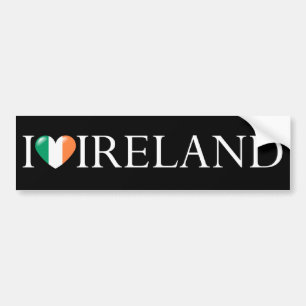 Autocollant De Voiture "J'autocollant aime Irlande"