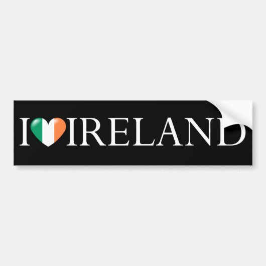 Autocollant De Voiture "J'autocollant aime Irlande" (Devant)