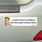 Autocollant De Voiture J'avais l'habitude d'aimer mes enfants… (En voiture)