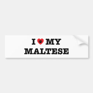 Autocollant De Voiture J'Coeur Mon Maltais