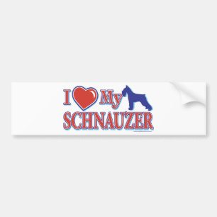 Autocollant De Voiture J'Coeur Mon Schnauzer