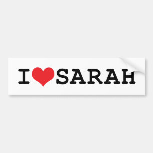 Autocollant De Voiture J'Coeur Sarah