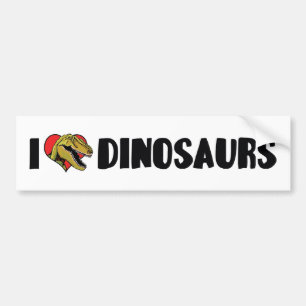 Autocollant De Voiture Je adore les dinosaures à coeur - Chasseur de foss
