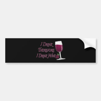 Autocollant De Voiture Je Bois Donc Je Bois Du Vin