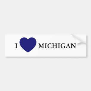 Autocollant De Voiture Je coeur Michigan