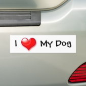 Autocollant De Voiture Je Coeur mon chien (En voiture)