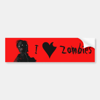 Autocollant De Voiture Je Coeur Zombies