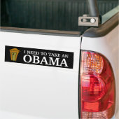 AUTOCOLLANT DE VOITURE JE DOIS PRENDRE, OBAMA (Sur camion)