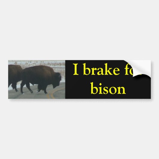 Autocollant De Voiture Je freine pour bison (Devant)