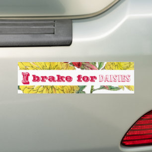 Autocollant De Voiture Je freine pour Daisies