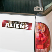 AUTOCOLLANT DE VOITURE "JE FREINE POUR DES ALIENS " (Sur camion)
