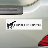 AUTOCOLLANT DE VOITURE JE FREINE POUR DES GIRAFES (En voiture)