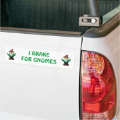AUTOCOLLANT DE VOITURE JE FREINE POUR DES GNOMES (LE VERT) (Sur camion)