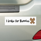 Autocollant De Voiture Je freine pour des lapins (En voiture)