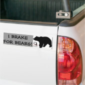 AUTOCOLLANT DE VOITURE JE FREINE POUR DES OURS (Sur camion)