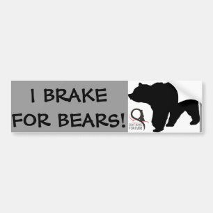 AUTOCOLLANT DE VOITURE JE FREINE POUR DES OURS
