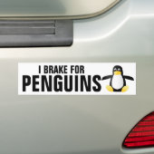 AUTOCOLLANT DE VOITURE JE FREINE POUR DES PINGOUINS (En voiture)
