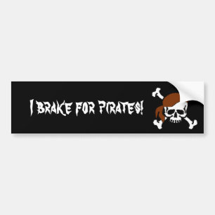 Autocollant De Voiture Je freine pour des pirates !
