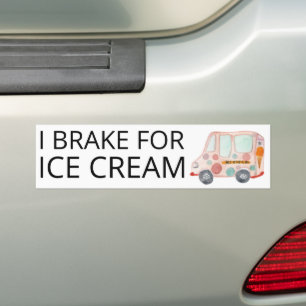 Autocollant De Voiture JE FREINE POUR GLACE CREAM Cute Ice Cream Camion
