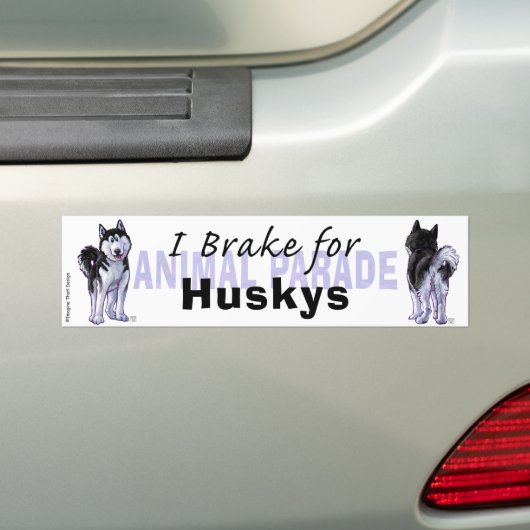 Autocollant De Voiture Je freine pour Huskys (En voiture)