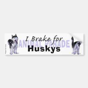 Autocollant De Voiture Je freine pour Huskys