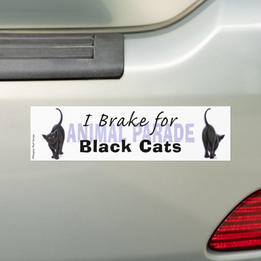 Autocollant De Voiture Je freine pour les chats noirs (En voiture)