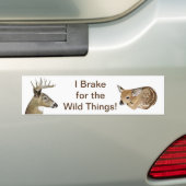 Autocollant De Voiture Je freine pour les choses sauvages ! Cerf (En voiture)
