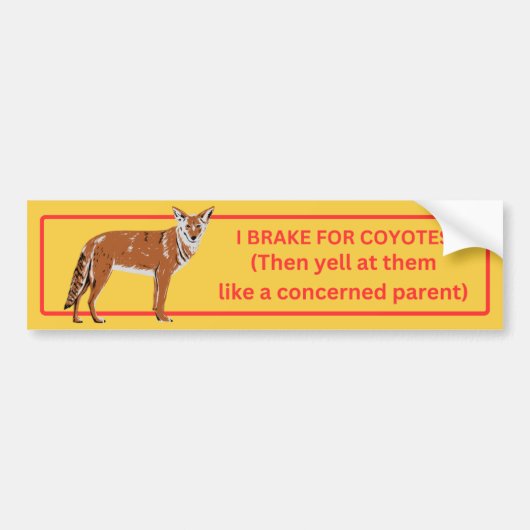 Autocollant De Voiture Je freine pour les coyotes (Devant)