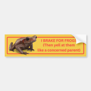 Autocollant De Voiture Je freine pour les grenouilles