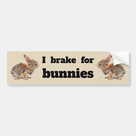 Autocollant De Voiture Je freine pour les lapins (Devant)