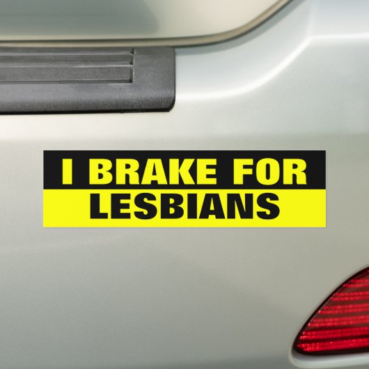 AUTOCOLLANT DE VOITURE JE FREINE POUR LES LESBIENS (En voiture)