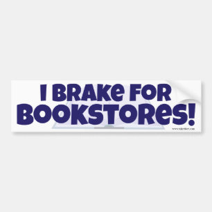Autocollant De Voiture Je freine pour les librairies ! Slogan du lecteur