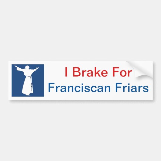 Autocollant De Voiture Je freine pour les moines franciscains (Devant)