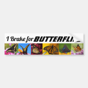 Autocollant De Voiture Je freine pour les papillons
