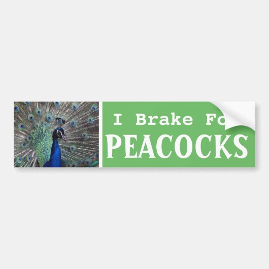 Autocollant De Voiture Je freine pour les PEACOCKS (Devant)