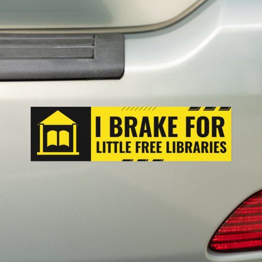 Autocollant De Voiture je freine pour les petites bibliothèques libres (En voiture)