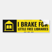 Autocollant De Voiture je freine pour les petites bibliothèques libres (Devant)