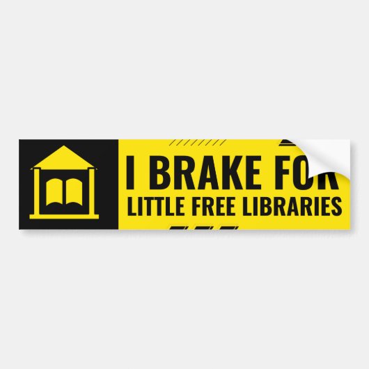 Autocollant De Voiture je freine pour les petites bibliothèques libres (Devant)