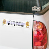Autocollant De Voiture Je freine pour les poulets (Sur camion)