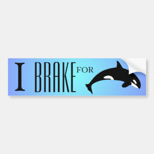 Autocollant De Voiture Je freine pour Orca Killer Whale Silhouette Blue