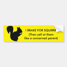 Je freine pour Sticker pare-chocs d'écureuils