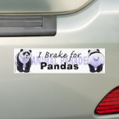 Autocollant De Voiture Je freine pour Sticker pare-chocs Pandas (En voiture)