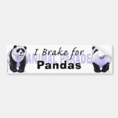 Autocollant De Voiture Je freine pour Sticker pare-chocs Pandas (Devant)