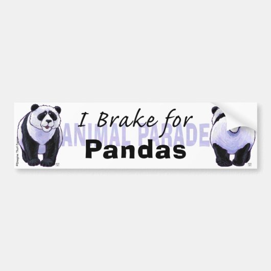Autocollant De Voiture Je freine pour Sticker pare-chocs Pandas (Devant)