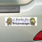 Autocollant De Voiture Je freine pour Tricératops (En voiture)