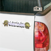Autocollant De Voiture Je freine pour Tricératops (Sur camion)
