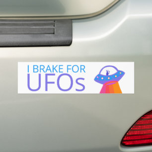 Autocollant De Voiture JE FREINE POUR UN VRAI Alien UFOS